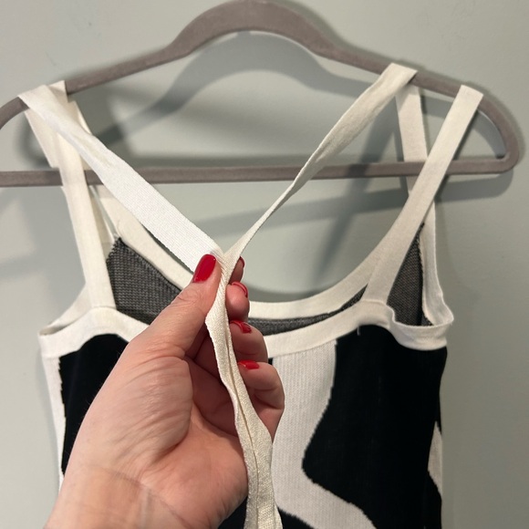 Women’s SHEIN Black & White Maxi Tie Neck Bodycon Dress L - Picture 13 of 15